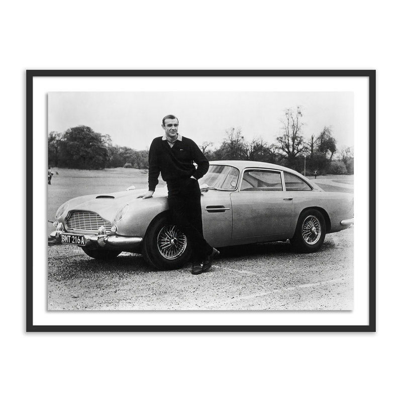 Sean Connery Print by Getty Images, 18" H x 24" W, Black Maple Framed