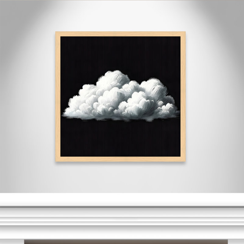 White Clouds Print by Casa Fine Arts, 37.5" H x 37.5" W x 1.25" D, Natural Framed Print without Mat