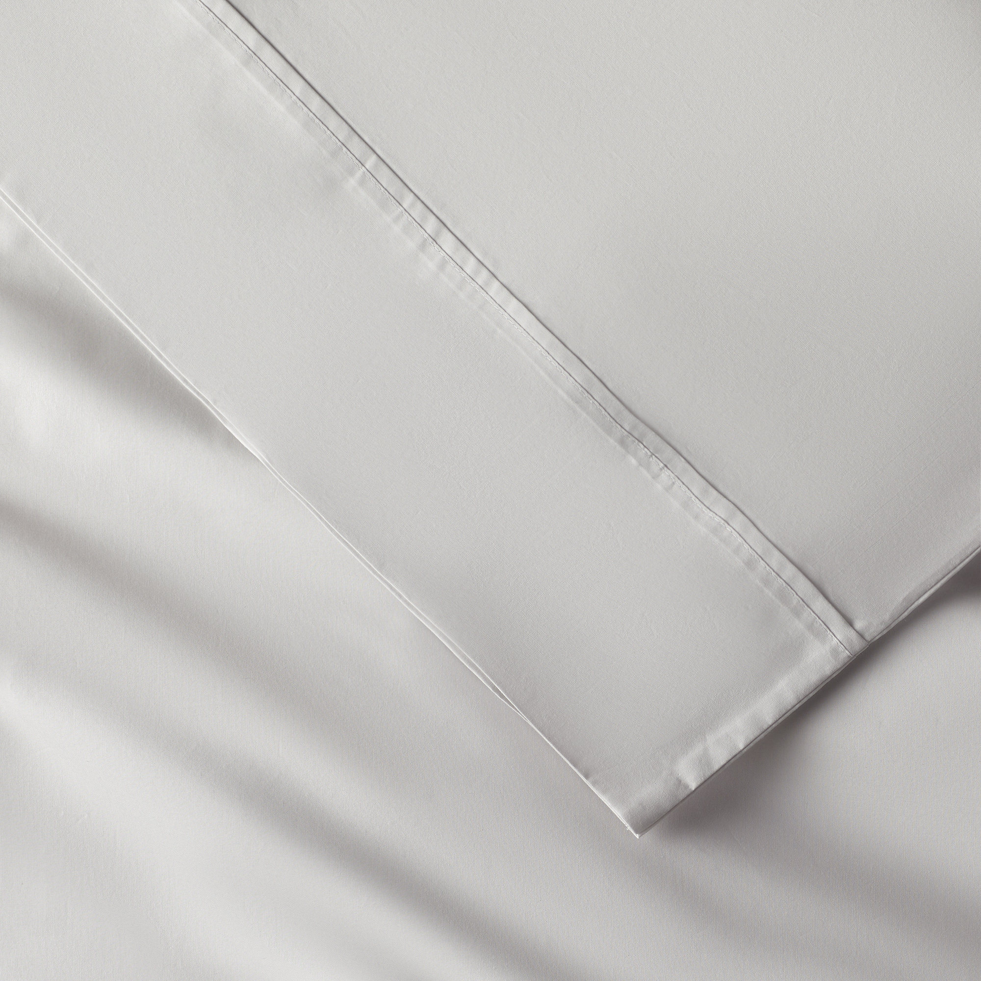 Coyer Classic Cotton Percale Pillowcase Set, Standard - 2 Standard Pillowcases, Soft Gray