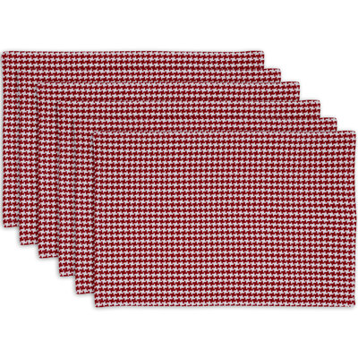 ENSEMBLE DE NAPPERON EN PIED-DE-POULE ROUGE TANGO/6