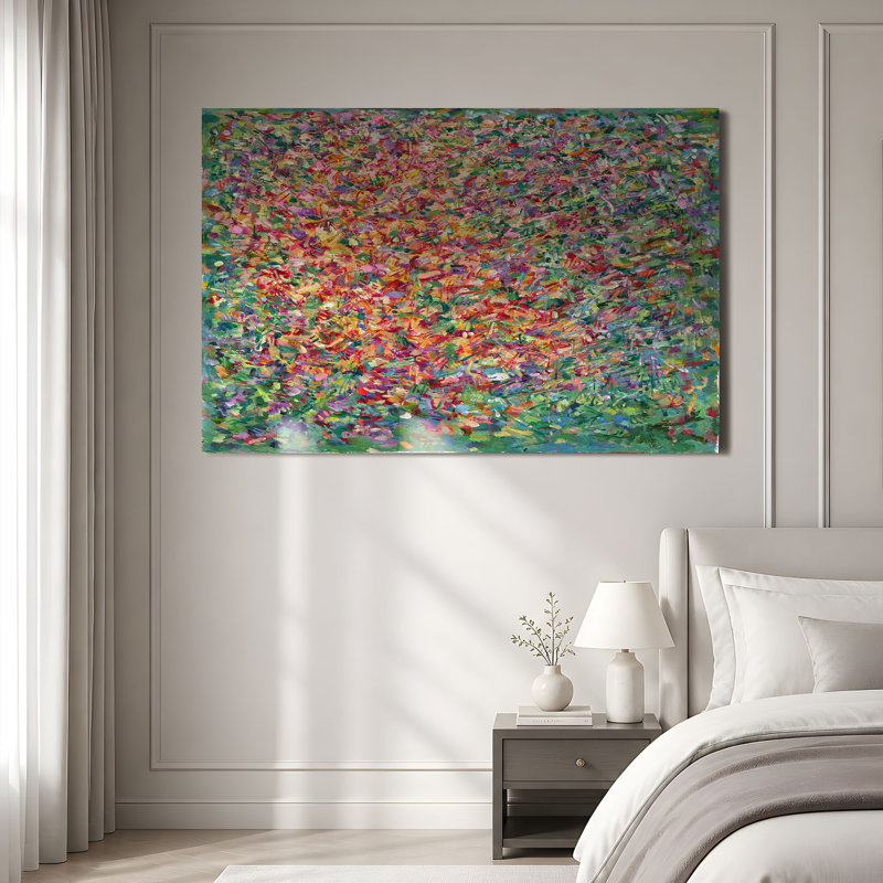 Tableau abstrait sur toile « Reflets paisibles », H 24 po x l 36 po, Gallery Wrapped