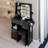 Small Size Left Drawer Desktop Vanity Table + Cushioned Stool, 2 AC+2 USB Power Station, Hair Dryer Bracket, Extra Large Touch Control Sliding LED Mirror, Tri-Color Switching, Brightness Adjust-949369365