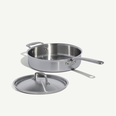 Fabriqué en batterie de cuisine en acier inoxydable recouvert de 3,5 pintes Sauteuse avec couvercle