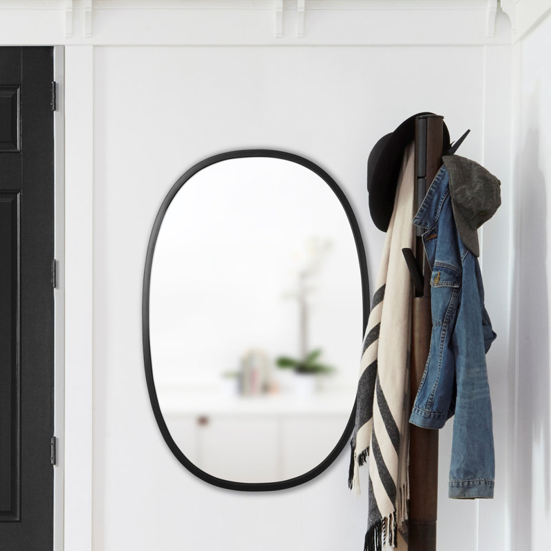 Hub Rubber Mirror, 36" x 24", Black