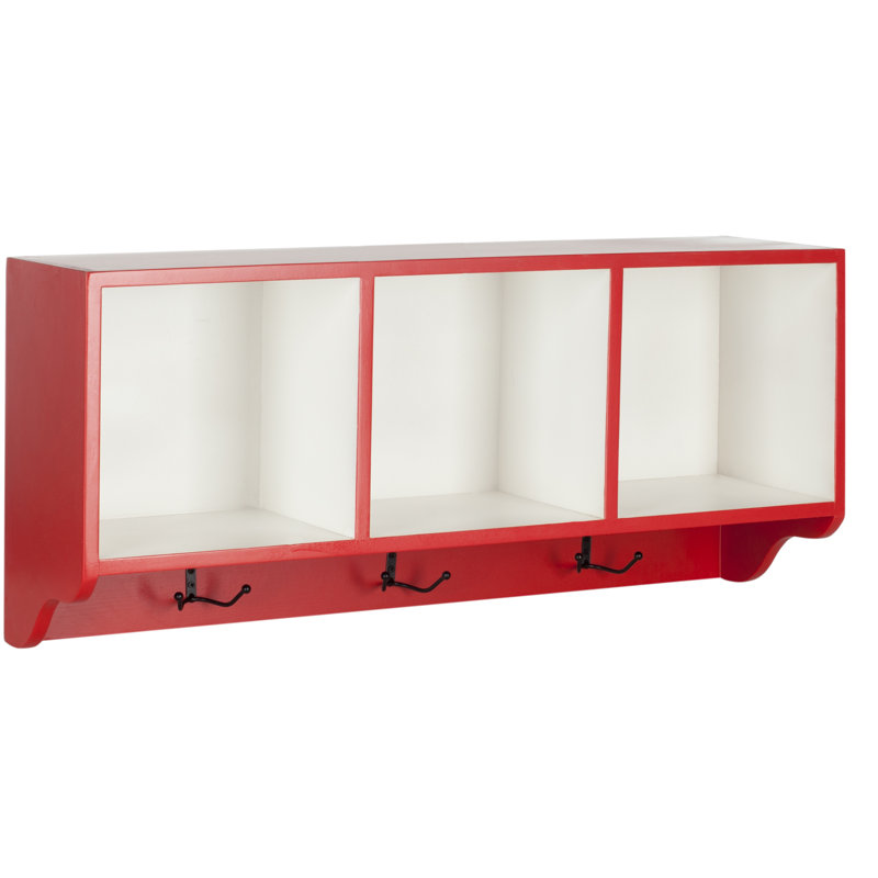 Portemanteau mural Alice, Rouge / Blanc