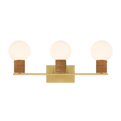 3-Light Bathroom Vanity Light in Warm Brass