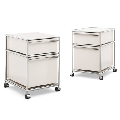 2 Drawer Steel Filing Cabinet With Wheels 24''H X 16.3''W X 20.5''D (1 Set)