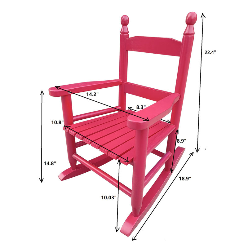 Chaise berçante Rose Red - idéale pour différents espaces intérieurs et extérieurs. Bois franc massif. Support pour le dos composé.