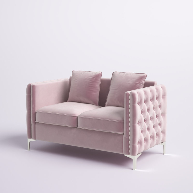 Matteo 53'' Velvet Loveseat, Pink
