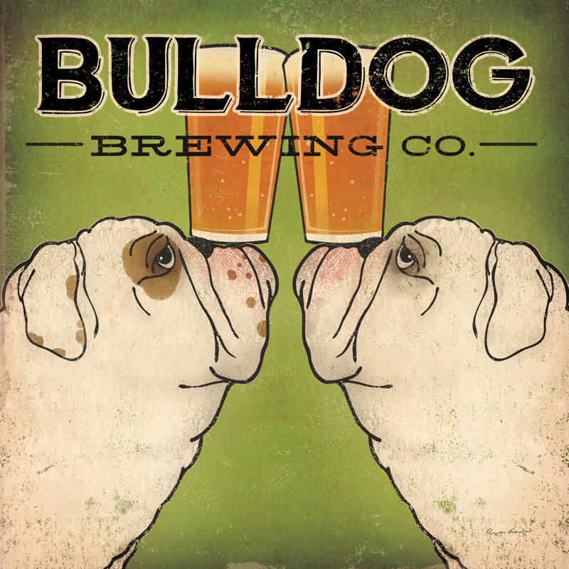 Bulldog Brewing, H 12 po x l 12 po, Non, Toile tendue