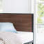 Slovan Modern Metal Platform Bed frame with Wooden Headboard-1948309233