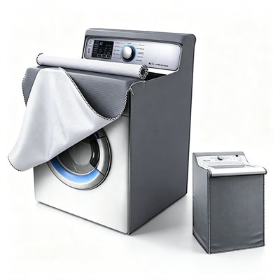 Washing Machine Cover, Washer Dryer Cover Suit Most Top Load or Front Load, Waterproof Sunproof Dustproof All Weather Protection 29” W x 28” D x 43” H Grey