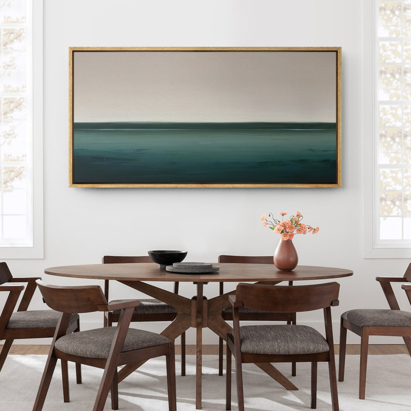 Grande impression sur toile encadrée, impression de paysage abstrait neutre pour décoration murale moderne minimaliste