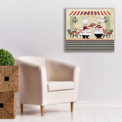  'French Cafe Chefs A' by Jean Plout Canvas Wall Art, 30" x 26"
