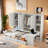 Wooden Daybed With Three Drawers, All-in-one Cabinet, Desk And Shelves-60321128-60321129