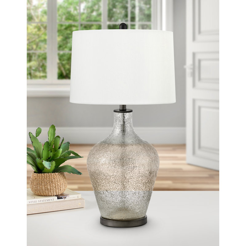 Crotone 31 in. Gunmetal and Mercury Glass Table Lamp