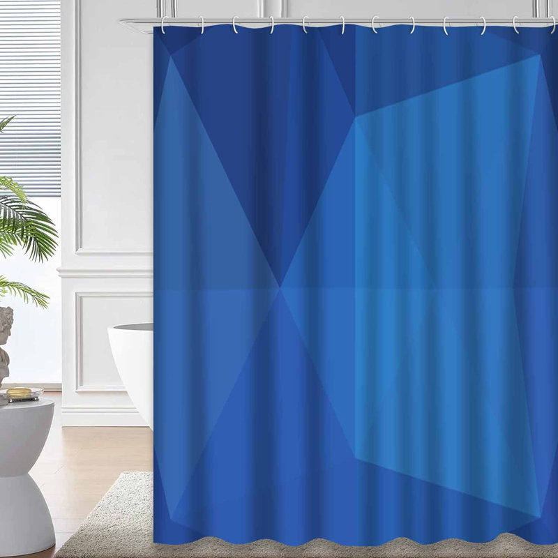 Rideau de douche bleu clair avec 12 crochets, L 72 po x l 72 po