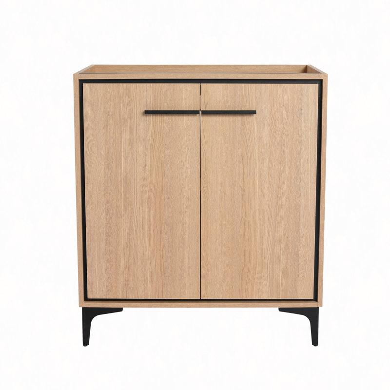 30" Bathroom Vanity Base Without Basin, Storage Cabinet With Doors, Engineering Wood