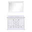 Meuble-lavabo double blanc 48 po X P 22 po D, plateau en marbre de Carrare et Miroir-117984900-117984901