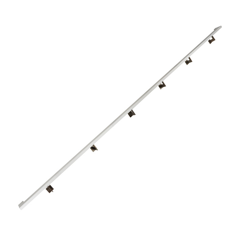 Urban Contemporary Handrail Grab Bar Kit, L Steel Brackets, Returns to Wall, Powder Coat, 180" W, Bronze/Satin White