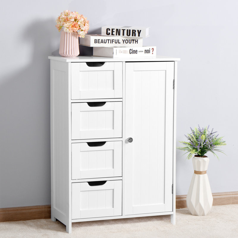 Armoire de rangement de salle de bain blanche avec tablette réglable - tiroirs pour organiser, construire et espaces de style moderne