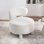 Armless Accent Chair with Curved Backrest and Solid Wood Legs