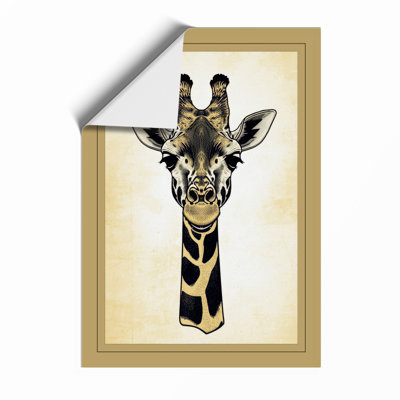 Giraffe Portrait Botanical - Framed Print