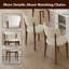 Ensemble de salle à manger moderne 7 pièces avec plateau en pierre brûlée, base en bois doré et 6 chaises en polyuréthane - parfait pour la cuisine et les appartements