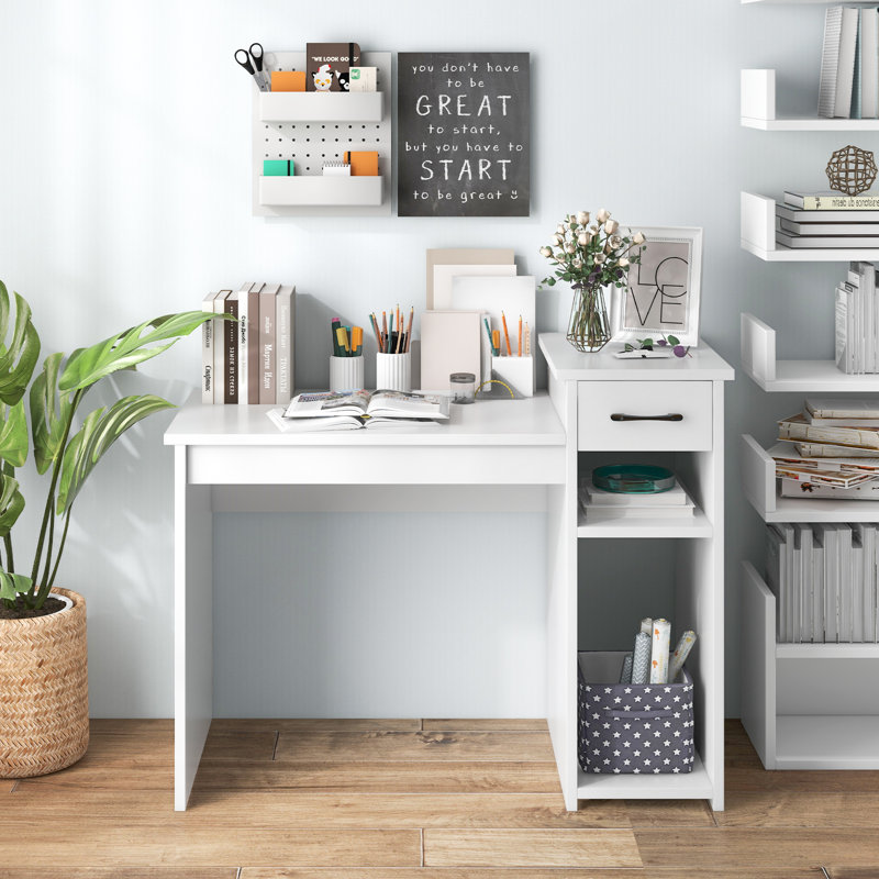 Bureau d'ordinateur moderne avec tiroir Ebern Designs