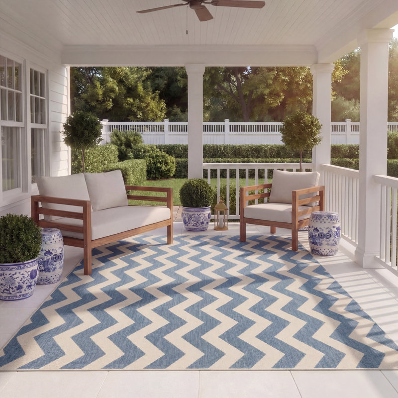 Arneshia Geometric Rust/Light Gray Indoor / Outdoor Area Indoor/Outdoor Area Rug, Rectangle 8' x 11'2"