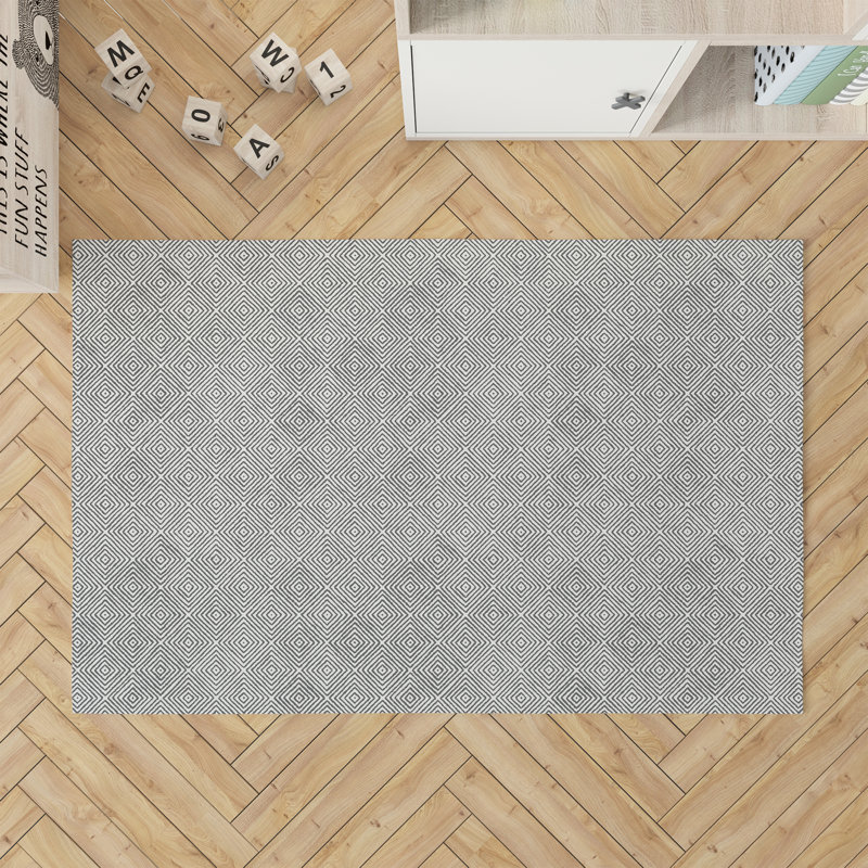 Tapis de jeu Ikat, Ivoire/gris anthracite, Rectangle 24 po x 36 po