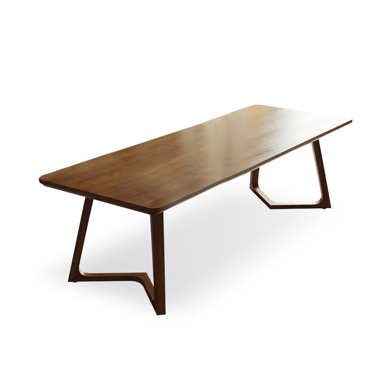 Brown Rectangle Solid Wood Dining Tables, 29.53"H x 86.61"L x 35.43"W