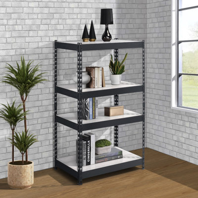 Natural And Black 4-Tier Bookcase