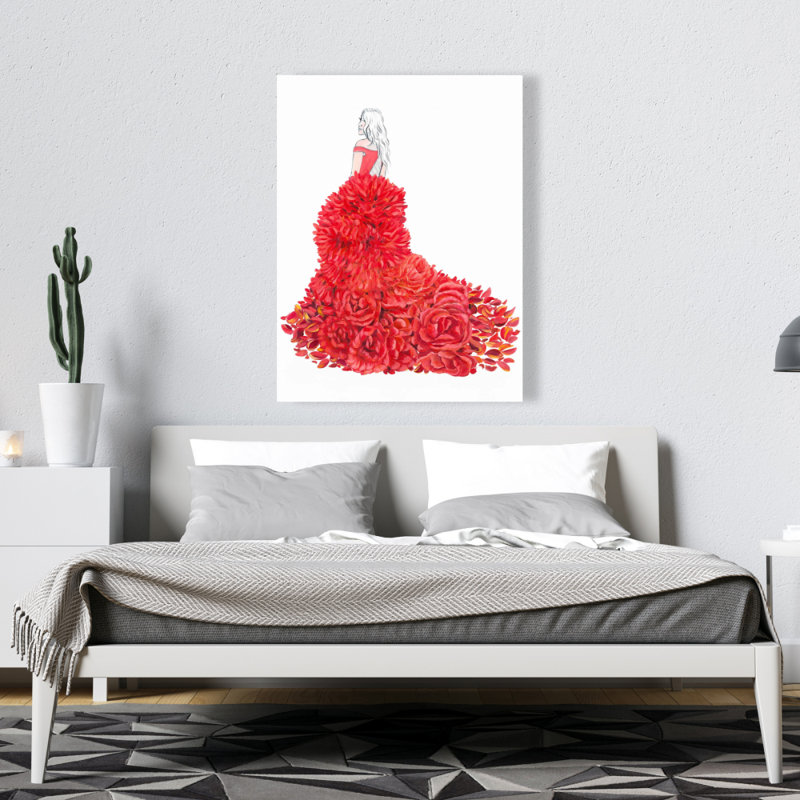 Robe à fleurs - Toile romantique pour la maison