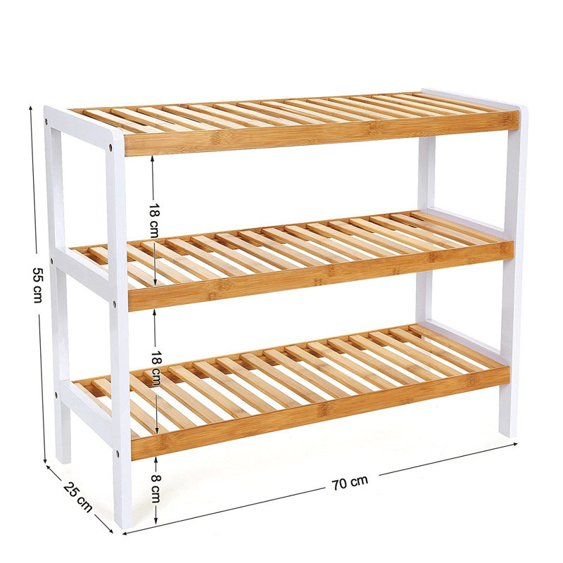 12 Pair Solid Wood Shoe Rack