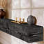 72-Inch Solid Wood Floating Fireplace Mantel Shelf – Rustic Wall-Mounted Shelf for Over Fireplace, Spray Paint Black-314054826