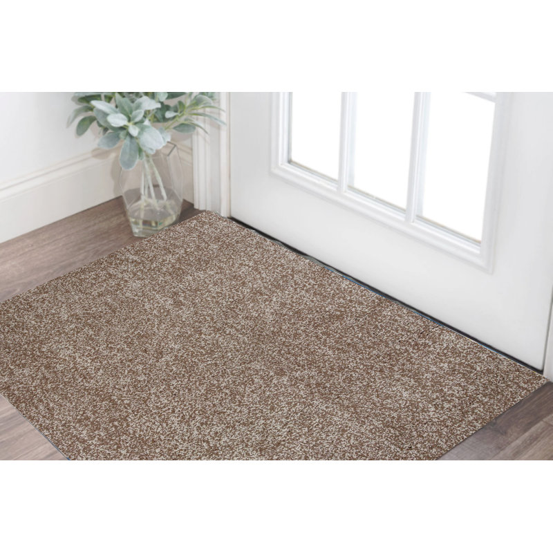 Beige Heather Plain Indoor Area Rug, Rectangle 3'3" x 5'3"