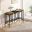 Table de salle à manger de cuisine moderne, table de pub, ensemble de table de salle à manger longue avec 3 tabourets, conception de tabouret suspendu pratique-1351852838-1351852833