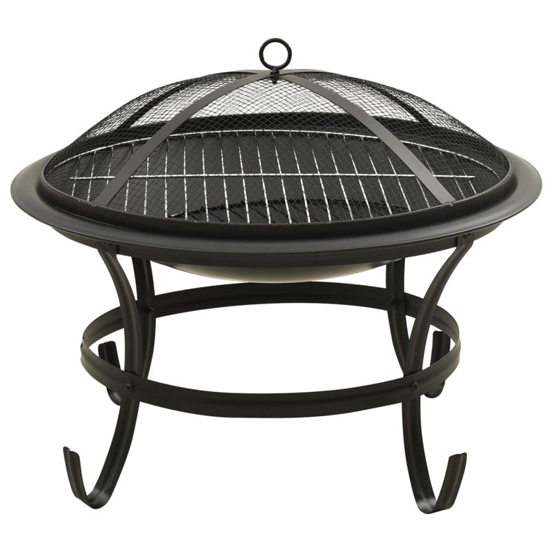 Gattaca 2-in-1 Fire Pit and BBQ with Poker 56x56x49 cm Steel