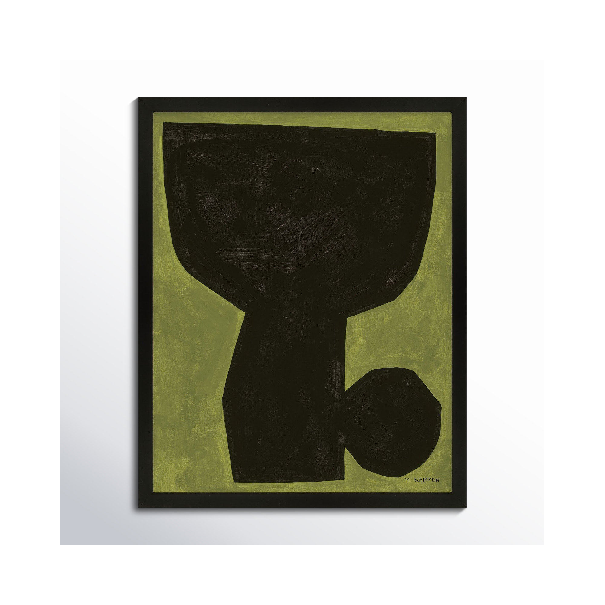 Module On Green 1 by Michael Kempen, 38" H x 30" W x 1.25" D, Black