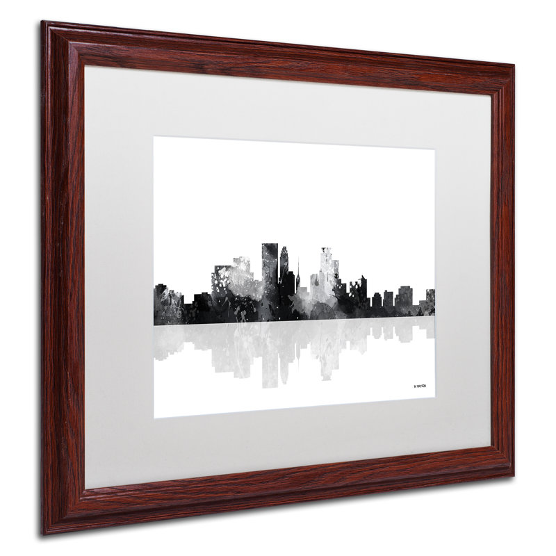« minneapolis minnesota horizon bg-1 », impression sur toile encadrée, H 16 po x l 20 po x P 0,5 po, Brun