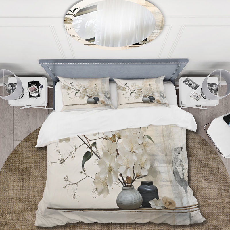 Ensemble de housse de couette en microfibre / polyester Asian Art Sumie Zen II