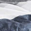 Édredon pour très grand lit avec draps - gris, bleu marine, édredon à rayures bleues et drap doux respirant-120469667