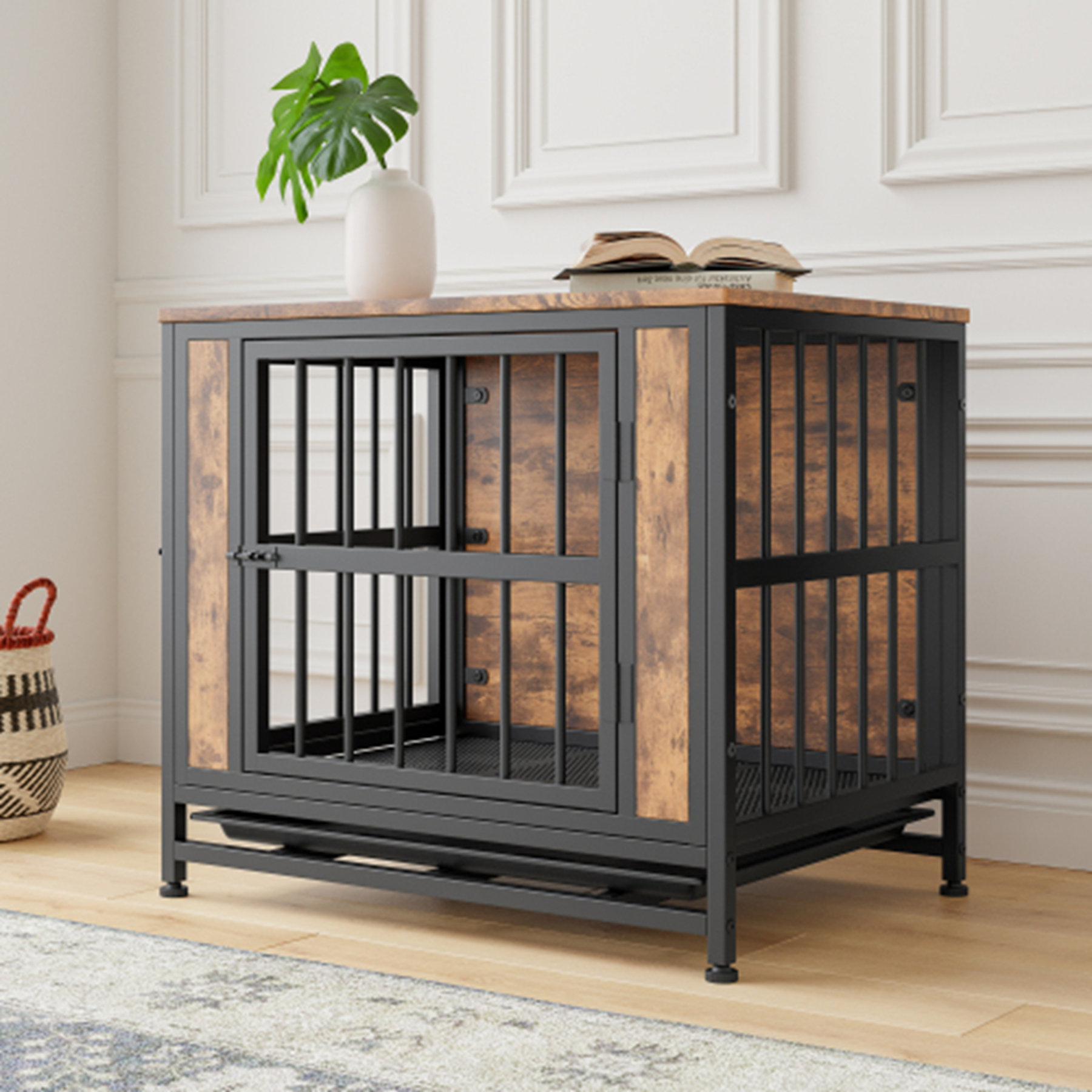 Archie & Oscar™ Dog Crate Furniture Wooden Dog Crate Table | Wayfair