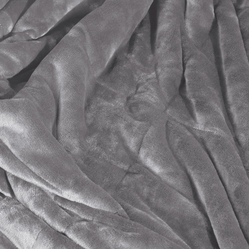 Vellux PlushLux Filled Blanket, Full/Queen, Gray