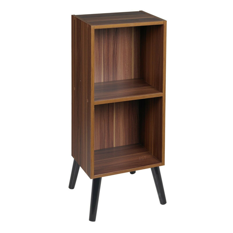 Serlin Wood Standard Bookcase, Teak/White, 75cm H x 30cm W x 24cm D