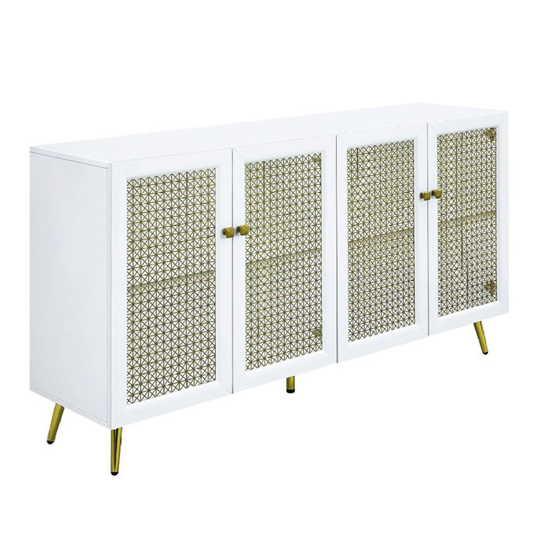 Console à 4 portes haute brillance avec éclairage DEL