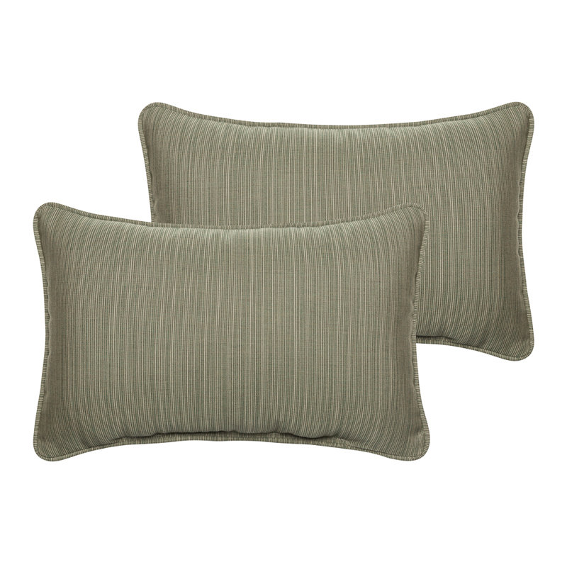 Alarise Striped Outdoor Reversible, Sand, 13" H x 20" W, Solid Color