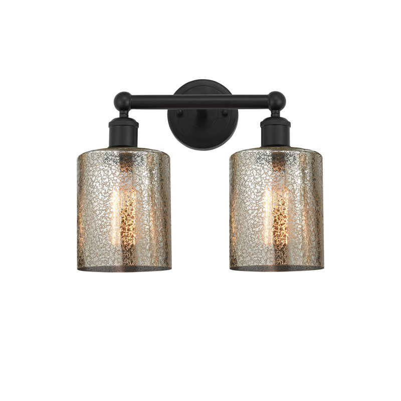 Éclairage pour meuble-lavabo 2 lumières 14 pouces Karon, Noir mat, Mercure