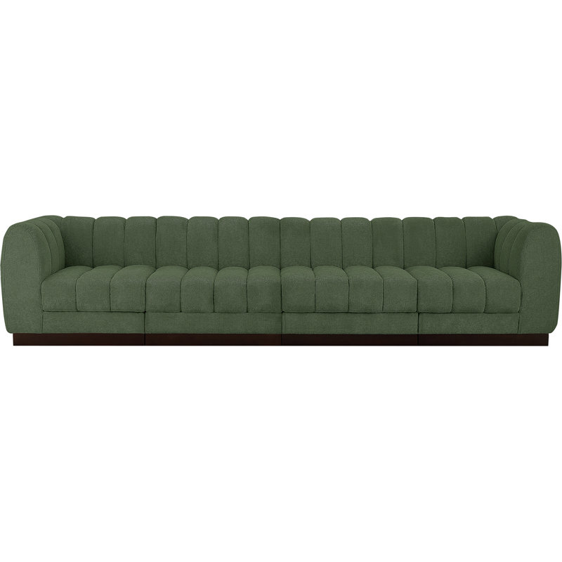Canapé rembourré Quinn, Tissu chenille vert